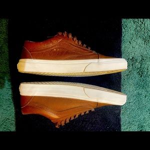 I have a like brand new tan leather vans worn one time mens 9.5